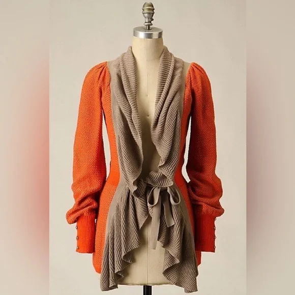 Stylish Orange and Tan Women's Sweater - Picture 1 of 13